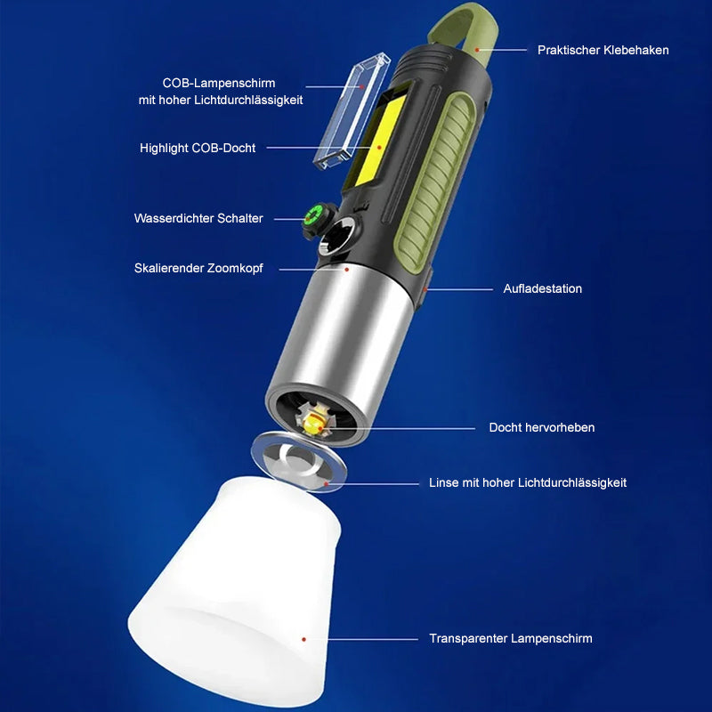 Multifunktionale Outdoor-Taschenlampe für Abenteuer