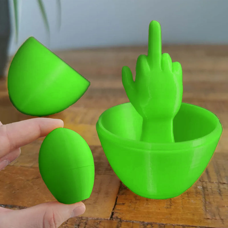 Lustiges 3D-gedrucktes Mittelfinger-Ei