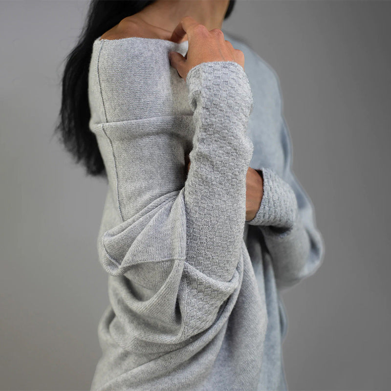 Asymmetrisch drapierter Pullover