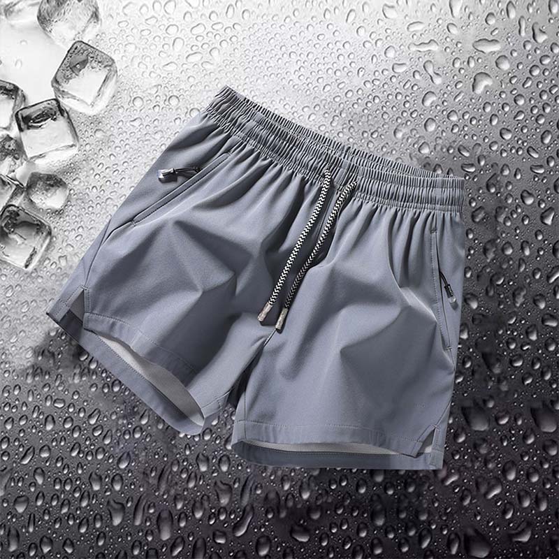 Schlichte, einfarbige Shorts mit Kordelzug und Tasche für Herren