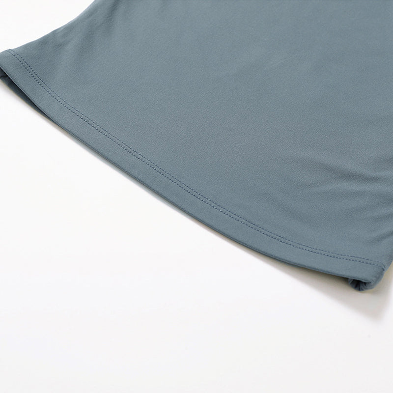 Schnelltrocknendes, langärmliges Crop-T-Shirt mit Rundhalsausschnitt