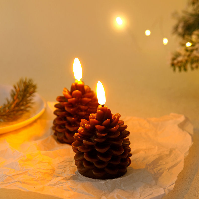 Flammefri Pinecone stearinlys
