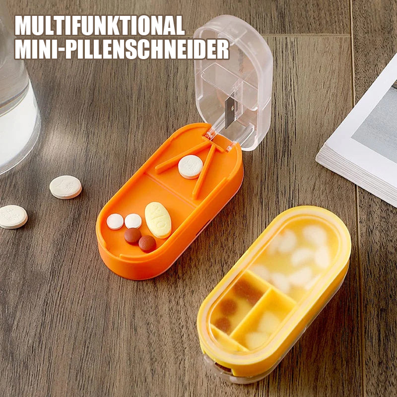Pillendose mit Pillenschneider