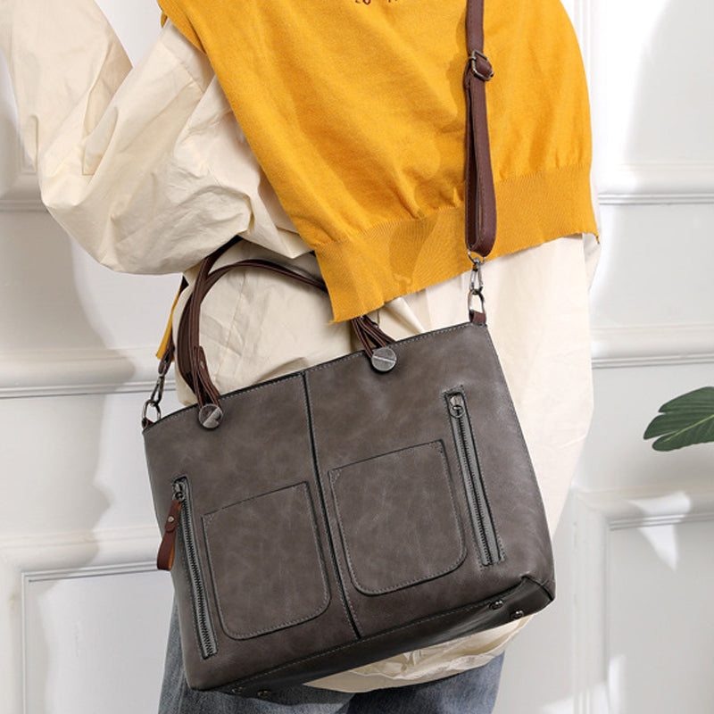 Damen Vintage Leder Umhängetasche