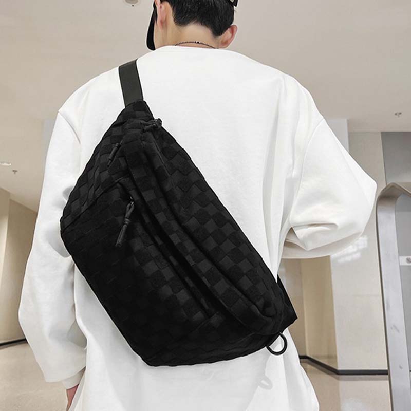 Modische Gürteltasche mit Reißverschluss und Karomuster
