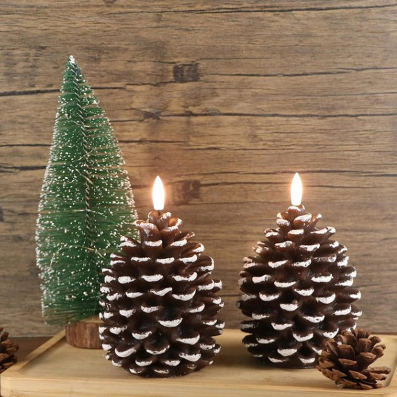 Flammefri Pinecone stearinlys