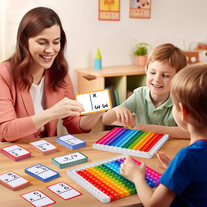 Mathe-Lernkarten und Pop-Fidget-Chart