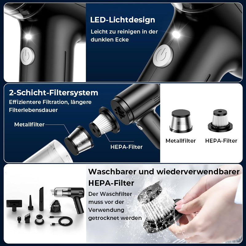 Kabelloser Hochleistungs-Auto-Staubsauger mit starker Saugkraft