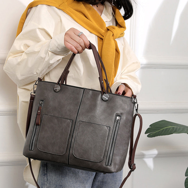 Damen Vintage Leder Umhängetasche