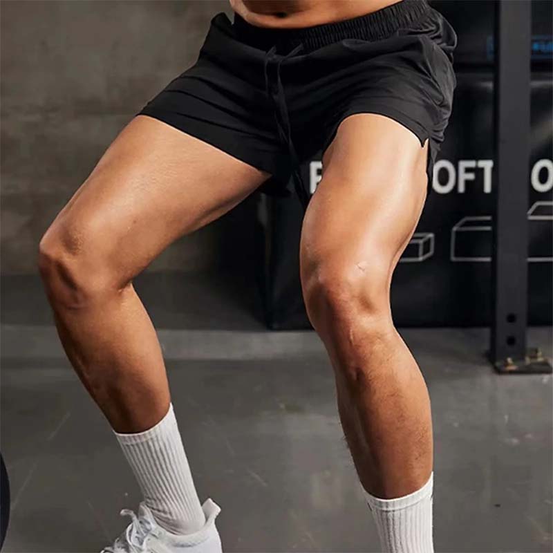 Schlichte, einfarbige Shorts mit Kordelzug und Tasche für Herren