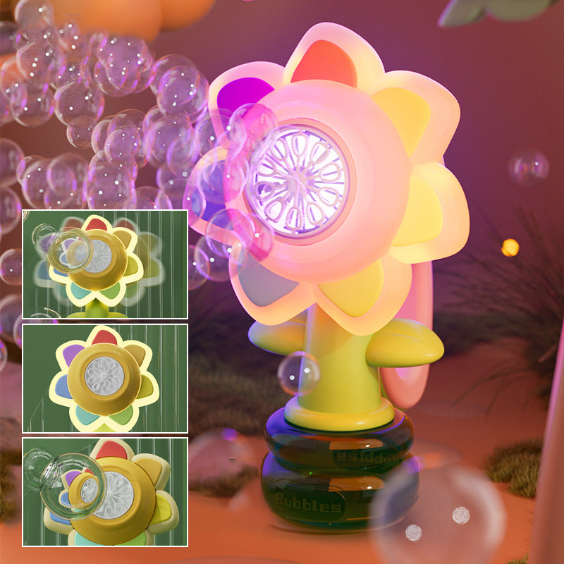 Tragbares elektrisches Seifenblasenspielzeug in Sonnenblumenform