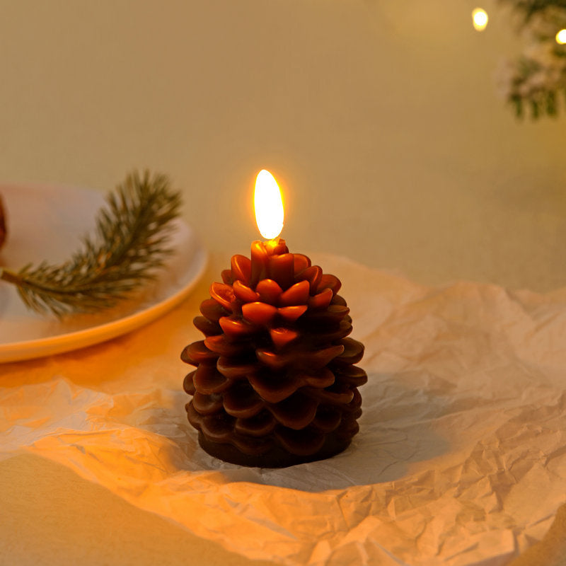 Flammefri Pinecone stearinlys