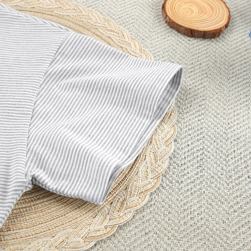 Zweiteiliges Set Damen Pyjama-Set mit Streifen