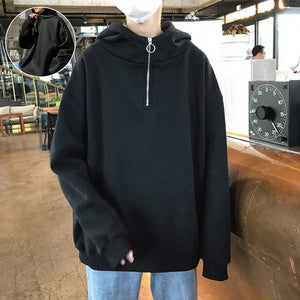 Fleece-Sweatshirt mit halbem Reißverschluss