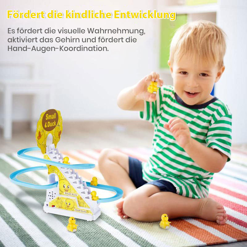 Elektrische Enten-Kletter-Rennbahn – LED-Lichter & Musik Achterbahn-Spielset