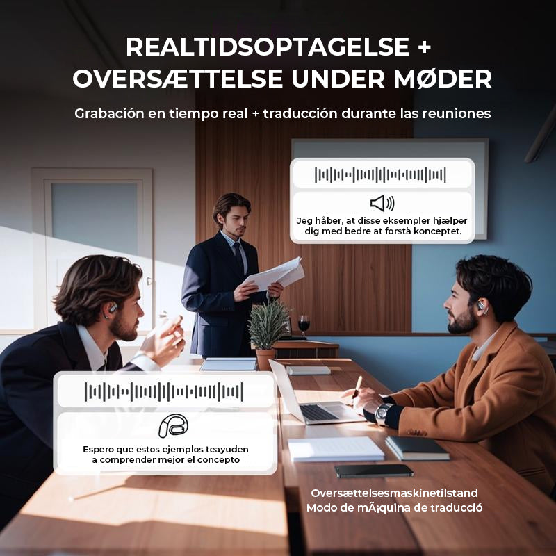 AI Oversættelse Åbne Øre Høretelefoner