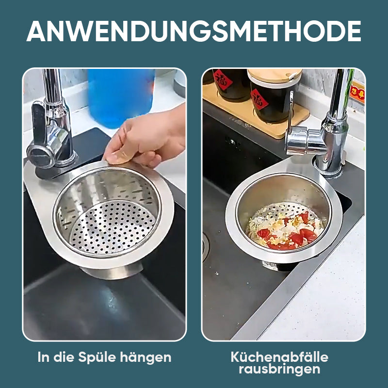 Siebkorb aus Edelstahl in Schwanenform für die Spüle