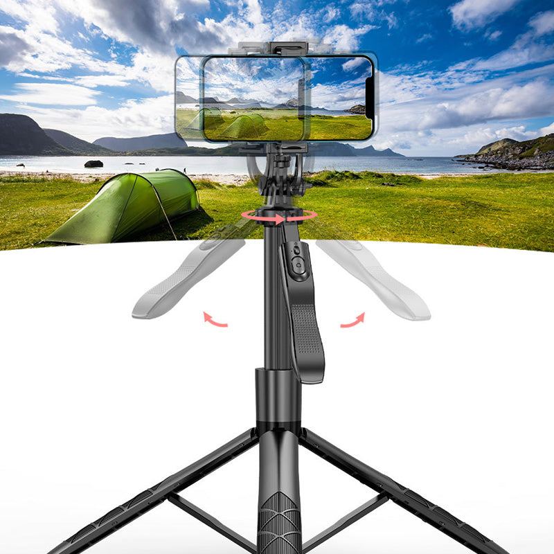 Handgehaltener Selfie-Stick mit&nbsp;ausziehbarem Dreibeinstativ