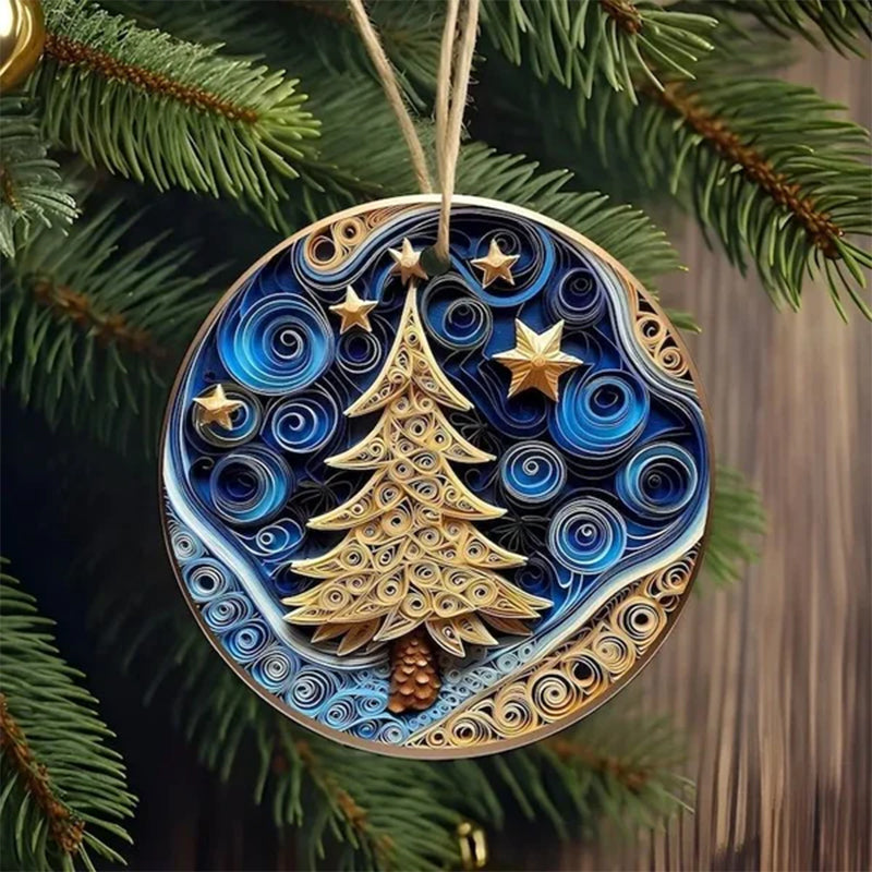 Weihnachtsornamente im 3D-Look