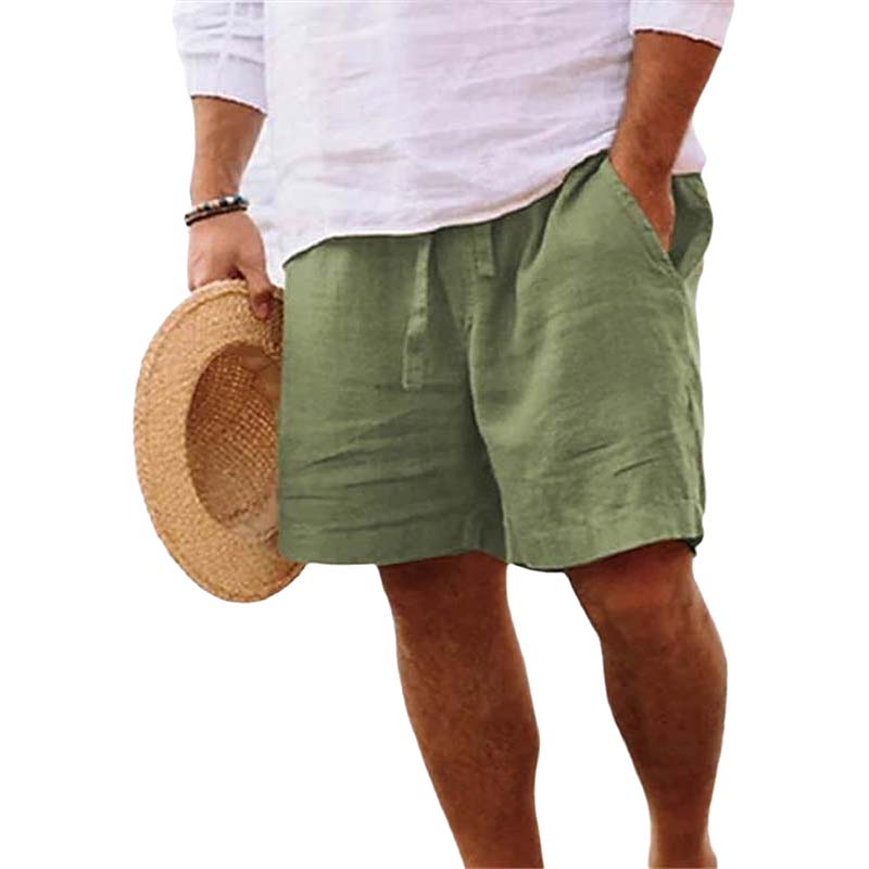 Herren-Strandshorts aus Baumwoll Leinen