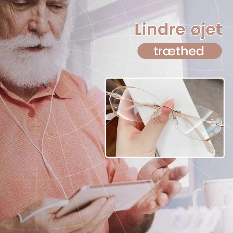Moderigtige anti-blå lys kantløse læsebriller