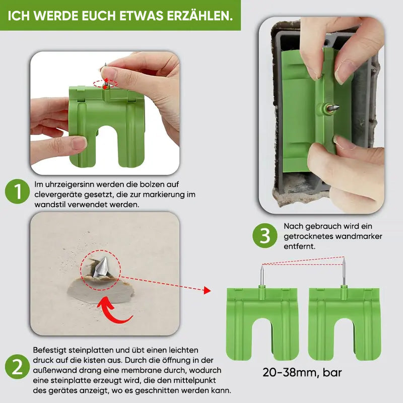 Markierungsmarkierungen für Trockenbau-Steckdosen