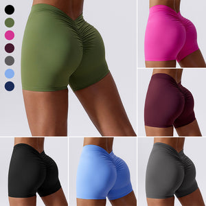 Figurformende, geraffte Shorts mit V-Rücken