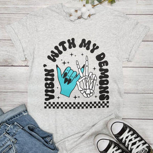 Halloween-T-Shirt mit Gothic-Grafik