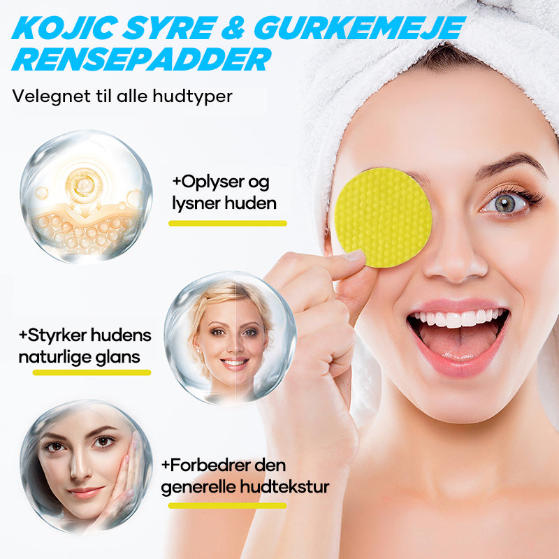 Rensende eksfolierende pads med gurkemeje