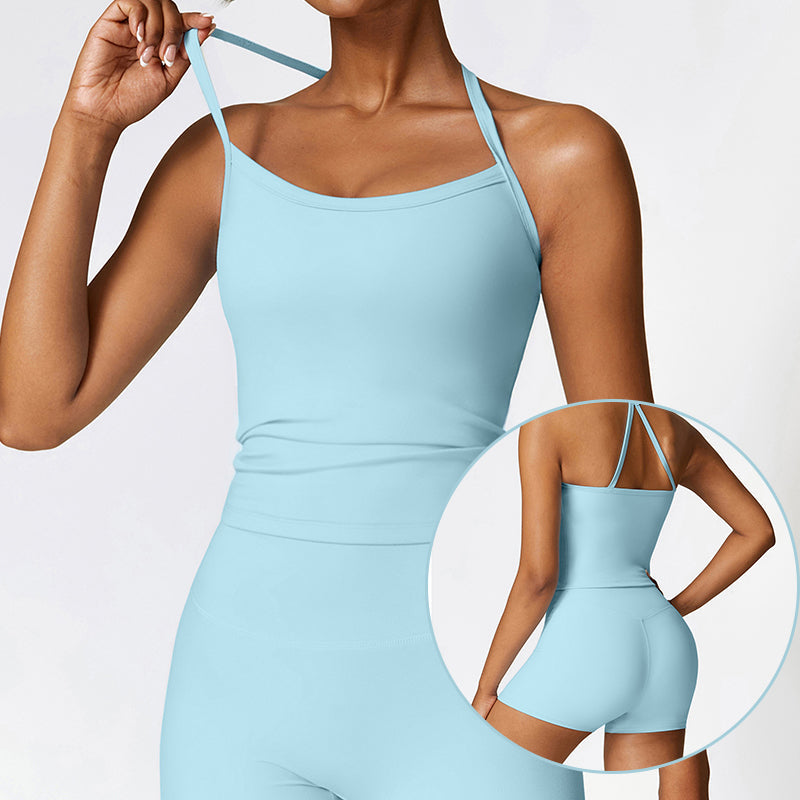 Hosenträger-Shorts für Frauen, einfarbig, Sport-Set