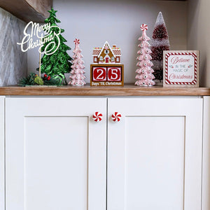 Weihnachtsknopfabdeckung mit Pfefferminzmotiv
