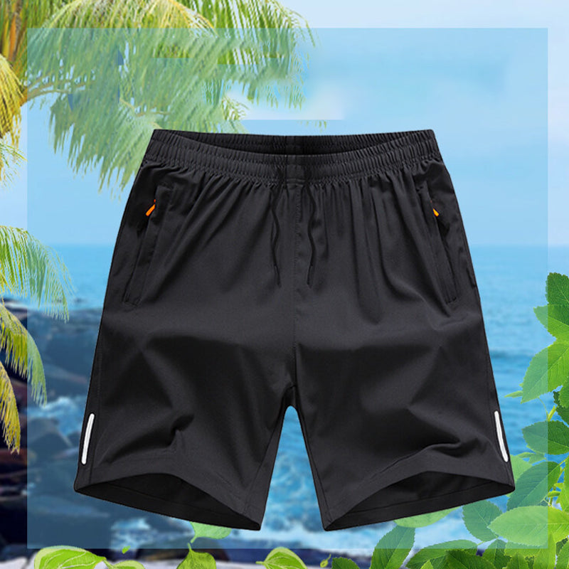 Locker sitzende Sportshorts mit Reißverschlusstaschen