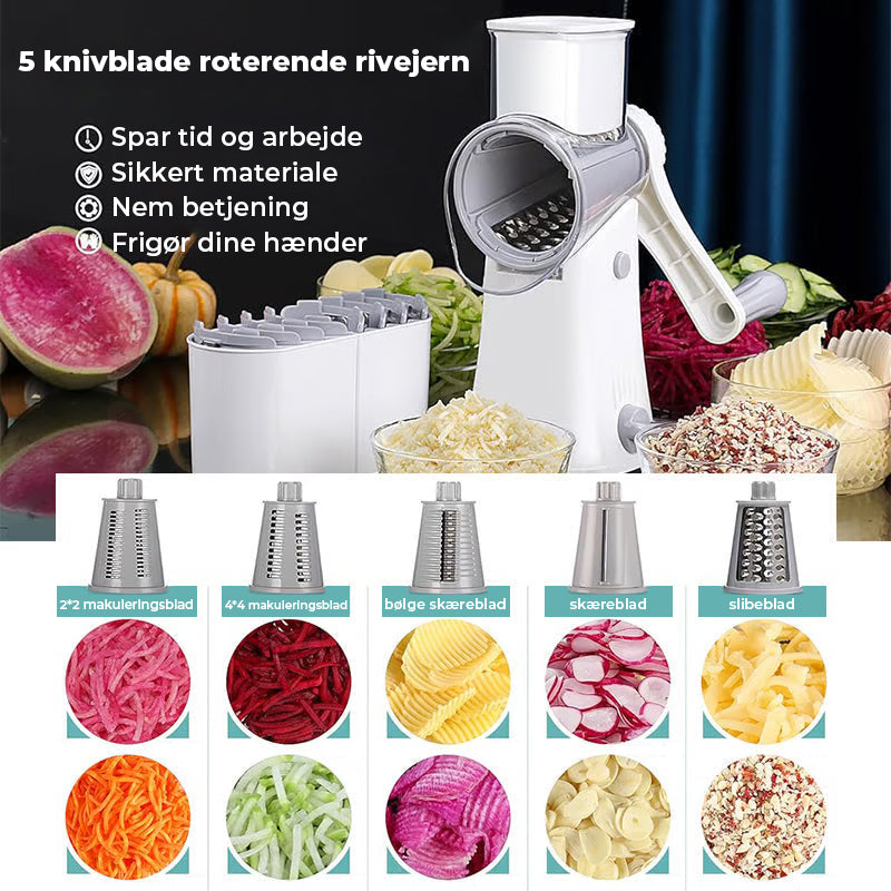 5 i 1 roterende oste rivemaskine