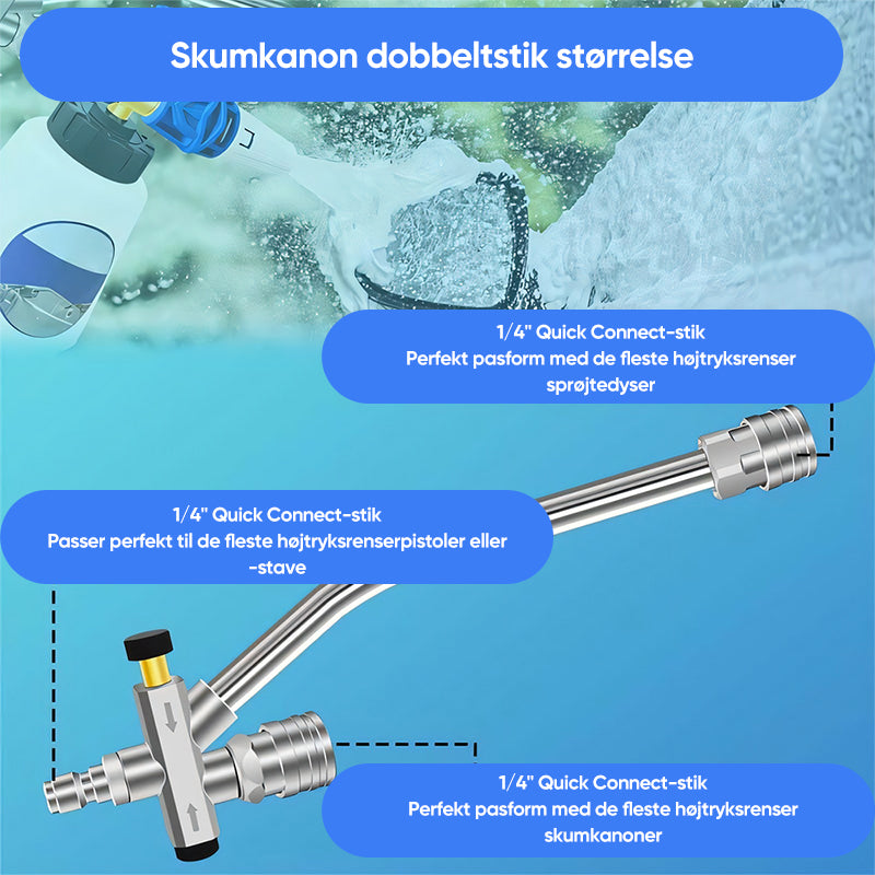 Skumkanon dobbeltstik tilbehør