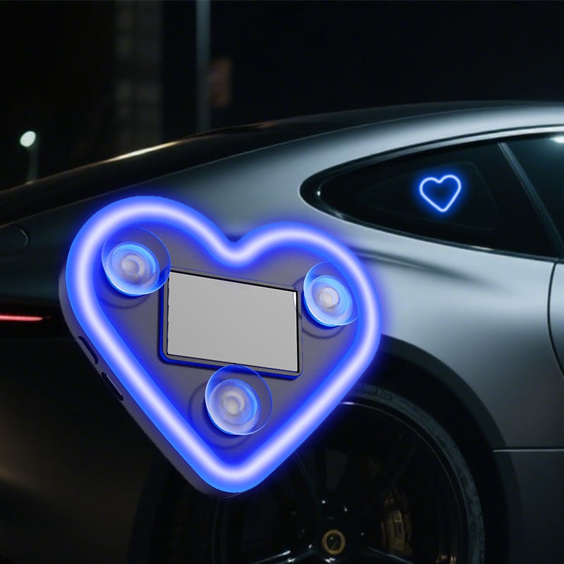 Solarbetriebene Herz-Neon-Ambienteleuchte für die Heckscheibe des Autos