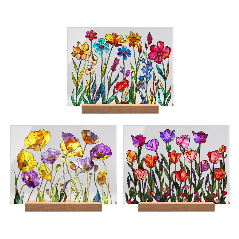 Gemaltes buntes Blumenmusterdekor
