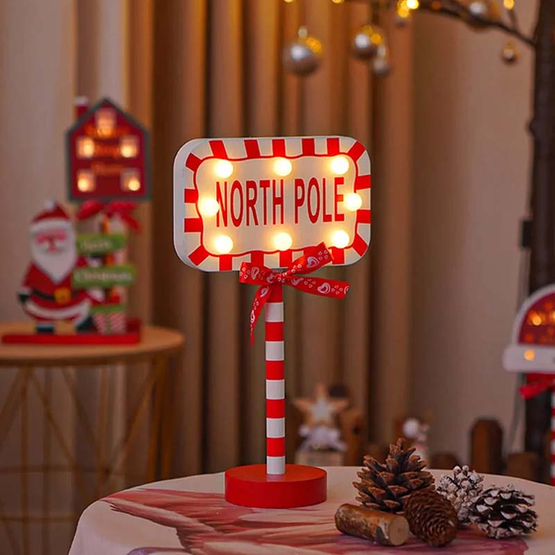 Weihnachten Straßenschild Dekoration Lichter