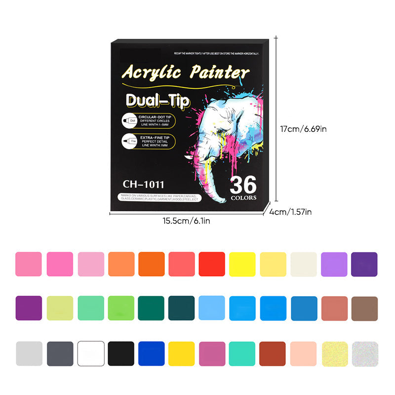 Akrylmalingsmarkør (12PCS/24PCS/36PCS)