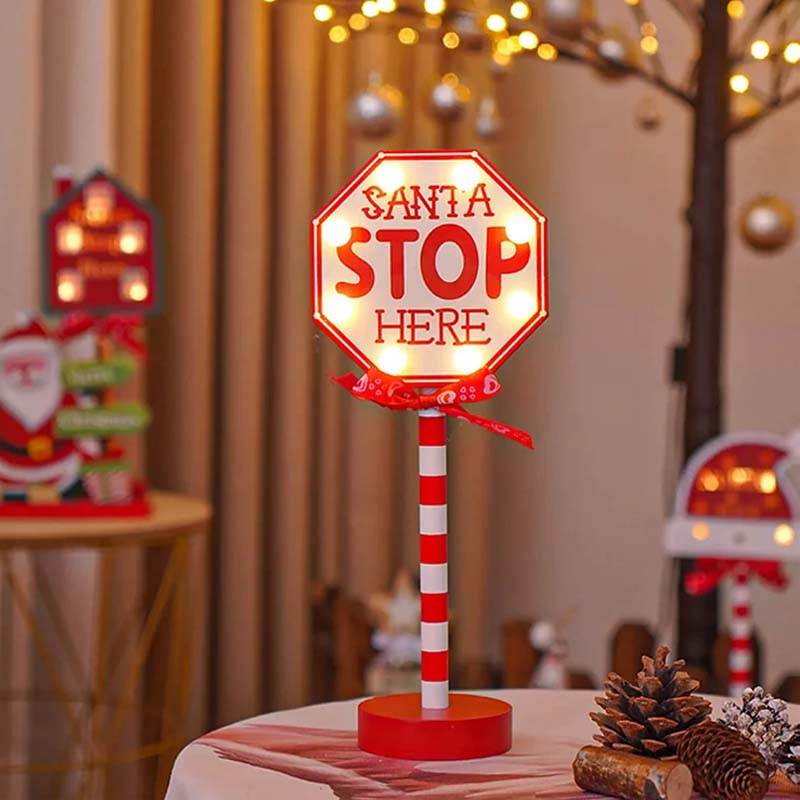 Weihnachten Straßenschild Dekoration Lichter