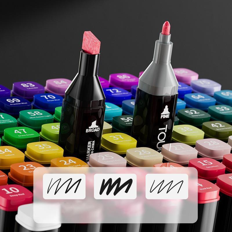 80 farver Premium Dual Tip Markers Sæt med bæretaske