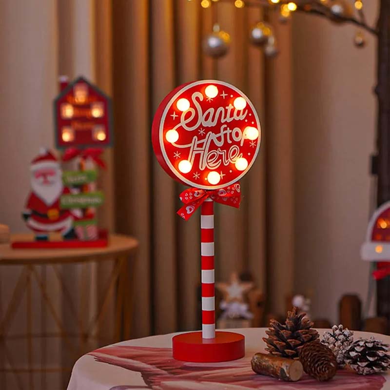Weihnachten Straßenschild Dekoration Lichter
