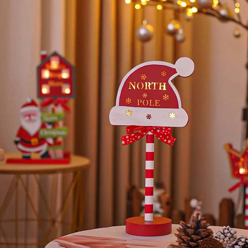 Weihnachten Straßenschild Dekoration Lichter