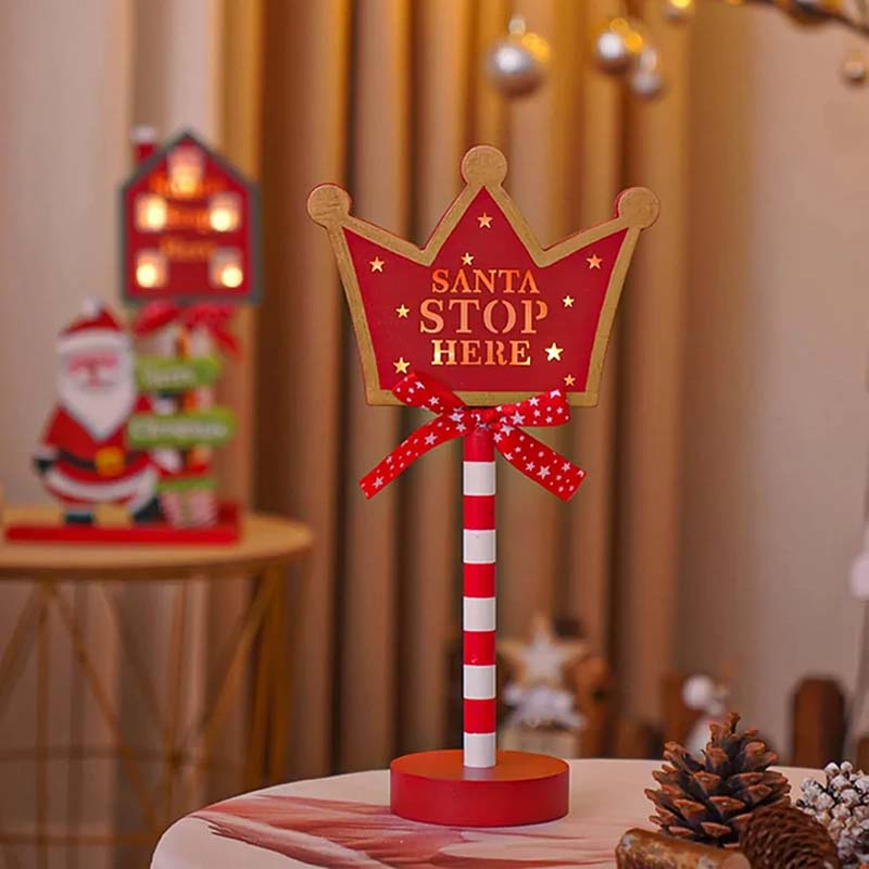 Weihnachten Straßenschild Dekoration Lichter