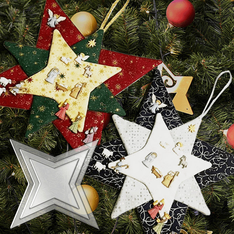 Weihnachts-Patchwork-Stern-Vorlagen-Set
