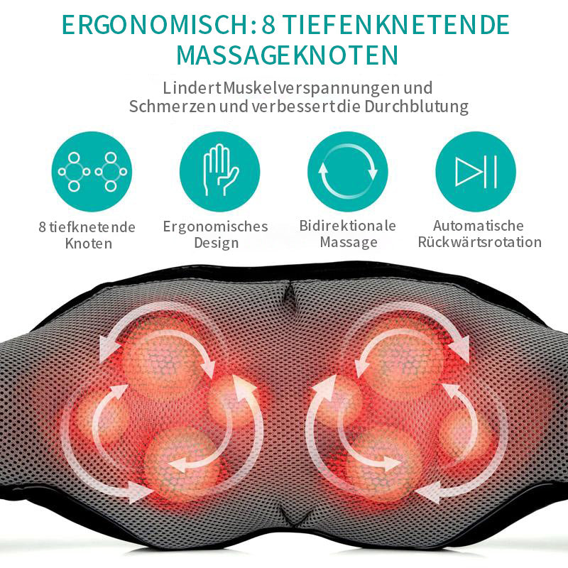 Schultermassagegerät mit Rotlichtheizung und Knetfunktion