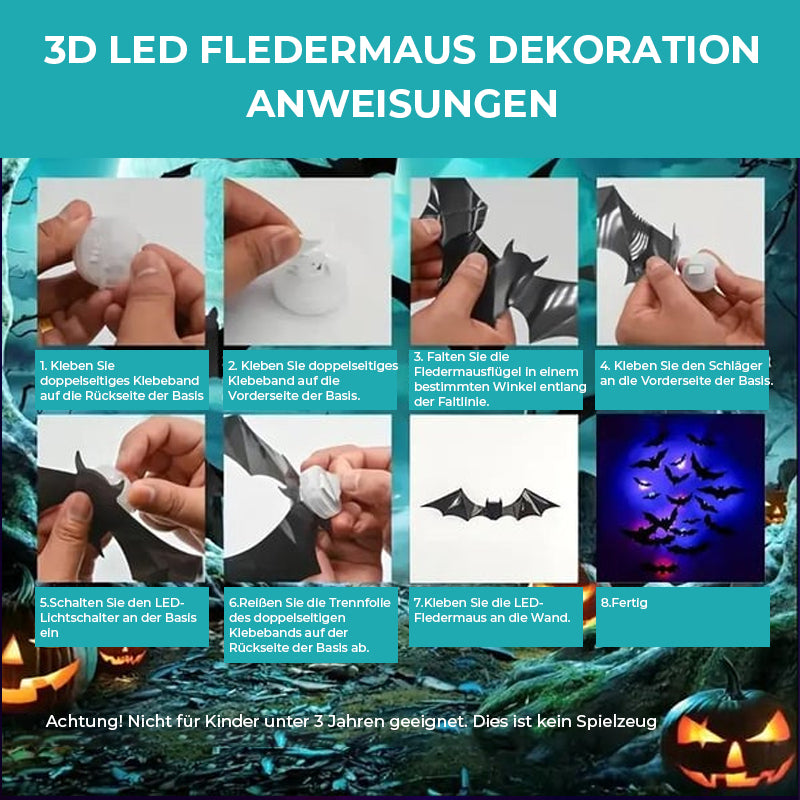 3D-Fledermaus-Design LED-Dekoration