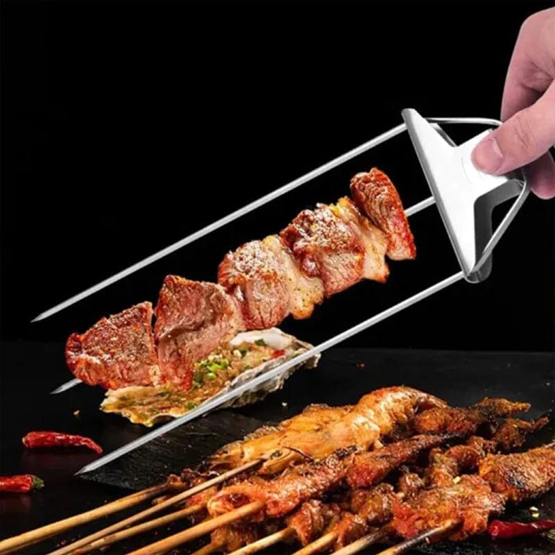 Rustfrit 3-vejs grillspyd