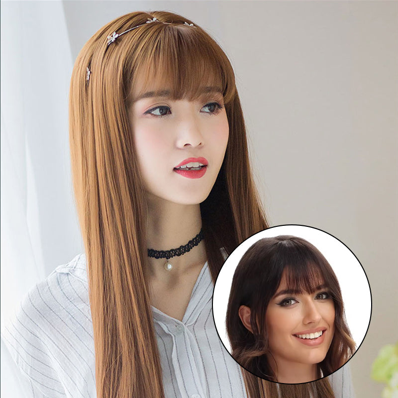 Sømløs 3D Clip-In Bangs hårforlængelse