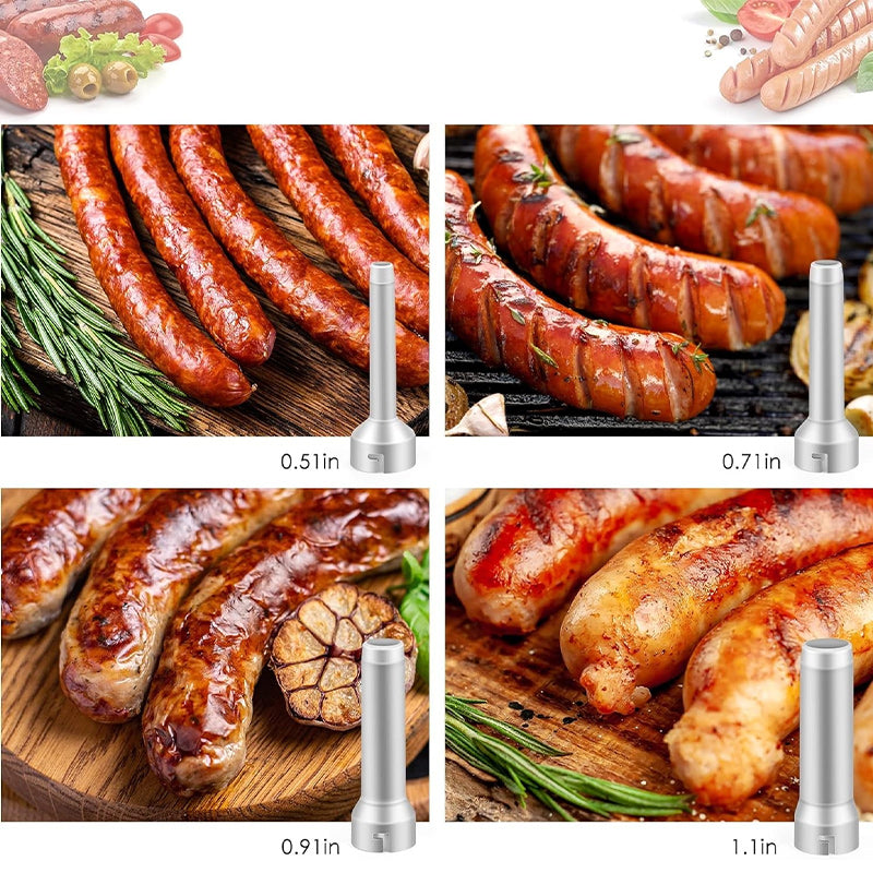 Wurstfüller mit 4 unterschiedlich großen Füllrohren