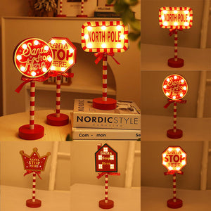 Weihnachten Straßenschild Dekoration Lichter